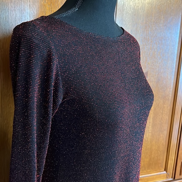 Black With Red Glitter Long Sleeve Dress By Jump Apparel - Picture 3 of 4